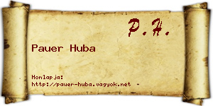Pauer Huba névjegykártya